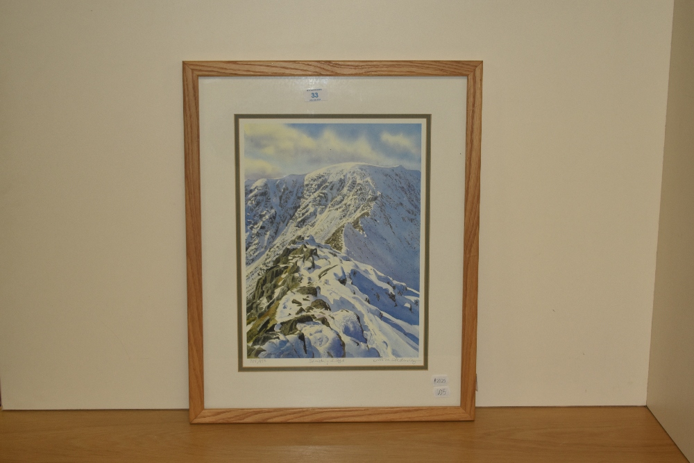 *Local Interest - After Jill Aldersley (1943-2007, British), coloured print, 'Striding Edge', Lake - Image 2 of 4