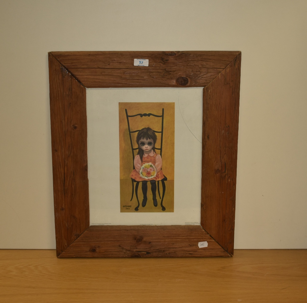 After Walter Keane (1915-2000, American), coloured print, 'Waiting for Grandmother', a young girl - Image 2 of 3