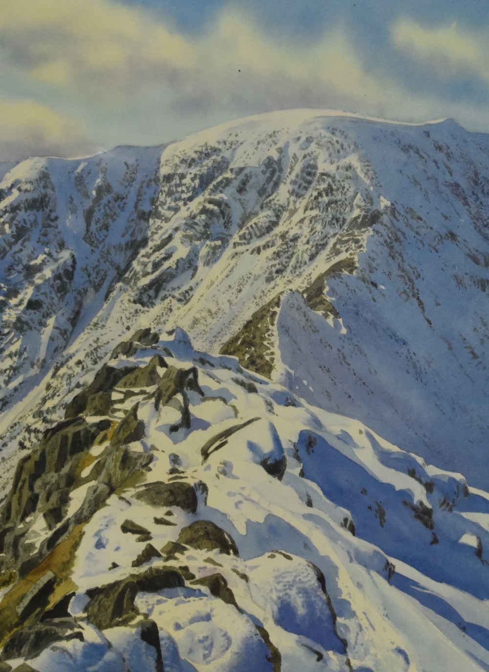 *Local Interest - After Jill Aldersley (1943-2007, British), coloured print, 'Striding Edge', Lake