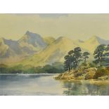 E.Grieg Hall (1929-2017, British), watercolour, Derwentwater and the Coledale fells from Calf