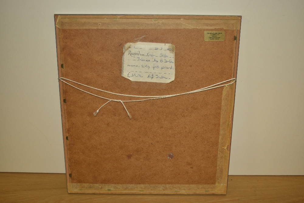 B.Inston (20th Century), pastel, A still life arrangement depicting a vase of flowers, lamp, and - Image 4 of 4