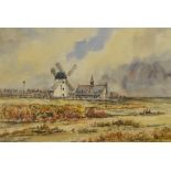 Dennis N. Grundy (20th Century, British), watercolour, Two illustrations - 'Lytham Windmill' and a