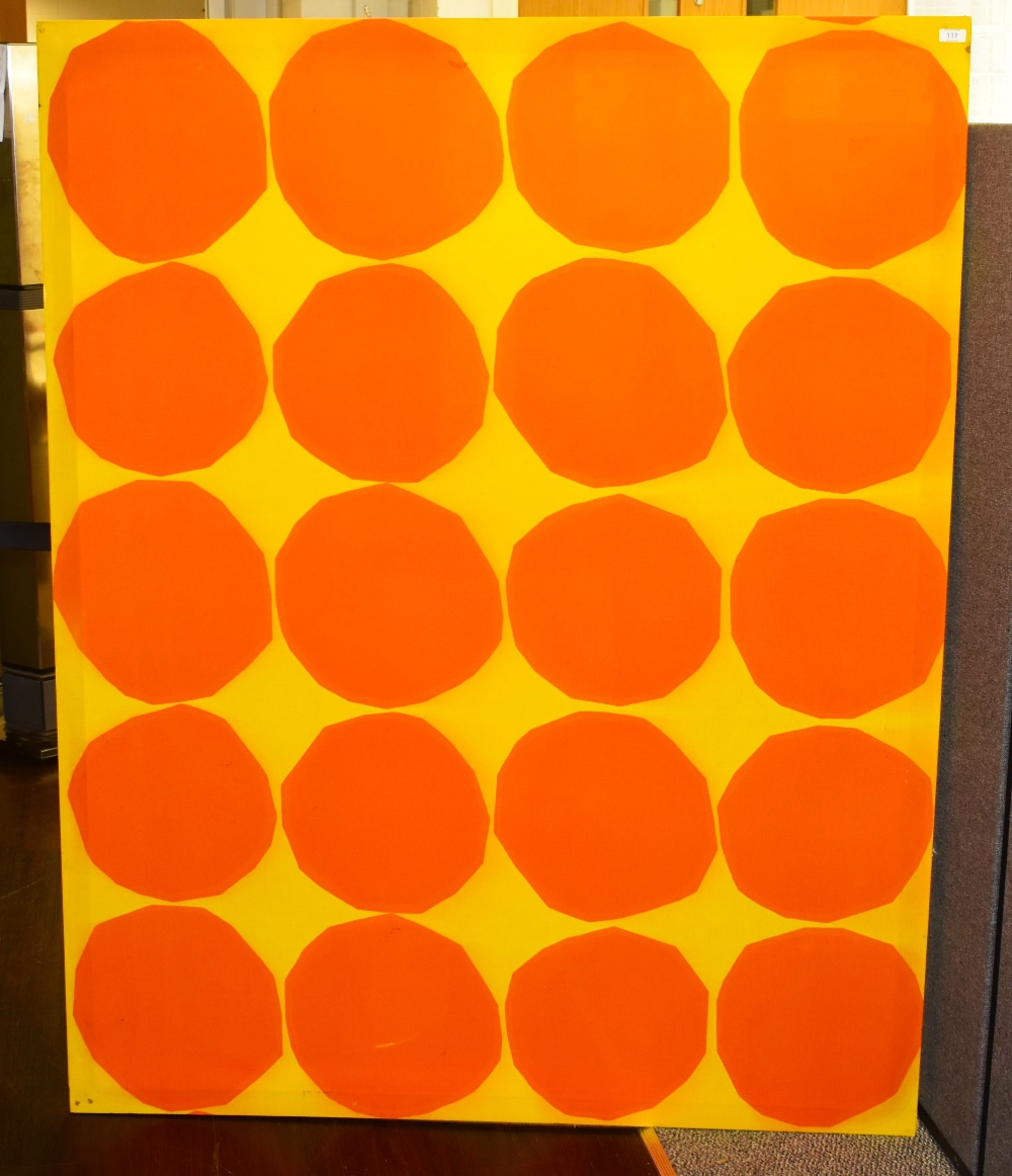 After Maija Isola (1927-2001, Finnish), textile panel, 'Kivet' variation, a retro design featuring - Image 2 of 2