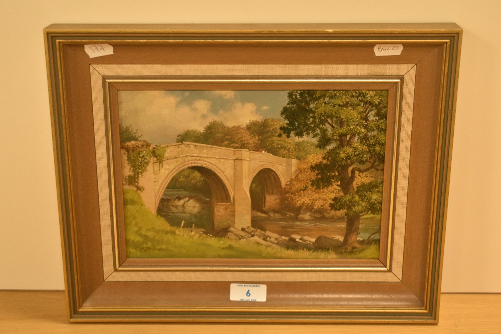 *Local Interest - Geoffrey H. Pooley (1908-2006, British), oil on board, 'The Devil's Bridge, Kirkby - Image 2 of 4