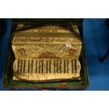 A vintage Italian Piano accordion, with case