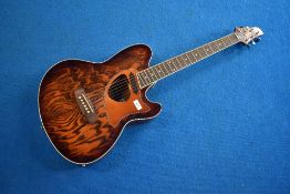 An Ibanez Talman TCM50-VBS electro acoustic guitar, in vintage brown sunburst, serial number 2Y01