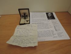 A German Iron Cross 1939, First Class, clasp number 107, believed to have been presented by Field