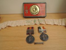 Two South Africa Medals, Queen's South Africa Medal with 5 clasps, Cape Colony, Belfast, Orange Free