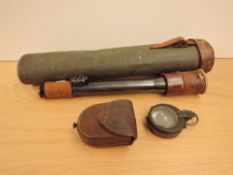 A Military Scope marked EMIL BUSCH A-G RATHENOW VISAR 2 3/4x Gewehr No 7783 y with part leather