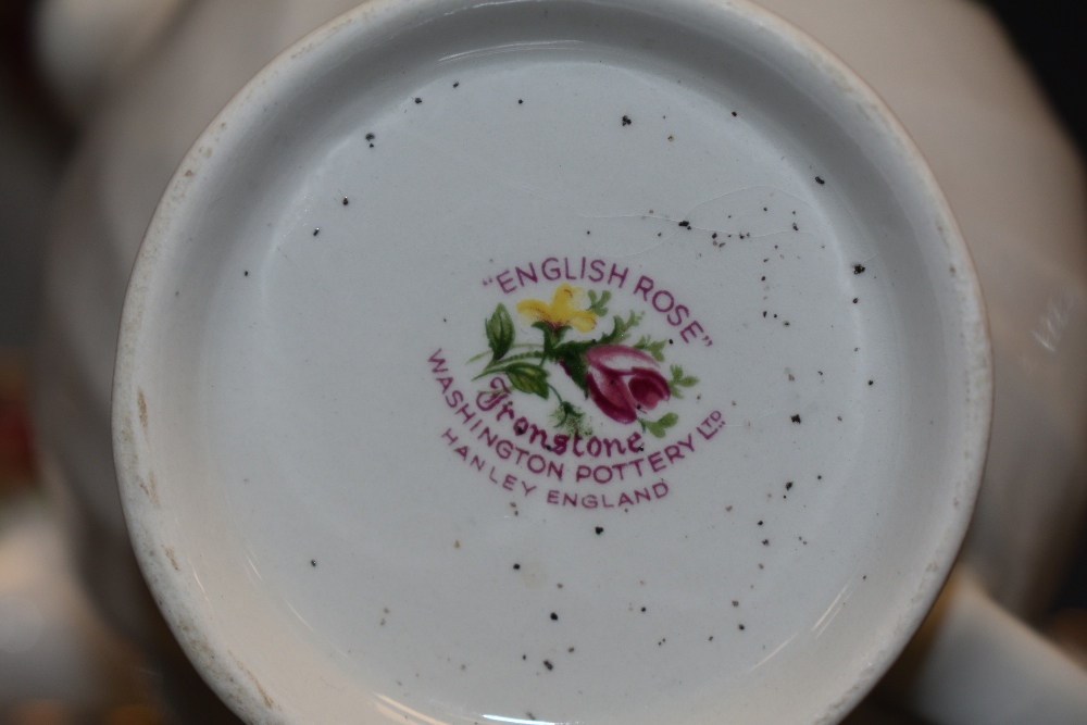 A selection of Washington pottery 'English Rose' patterned teaware, including teacups and saucers - Image 2 of 2