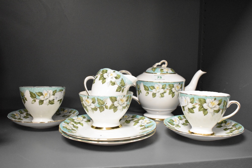 A small collection of early 20th Century Gladstone china teaware, decorated in the Montrose