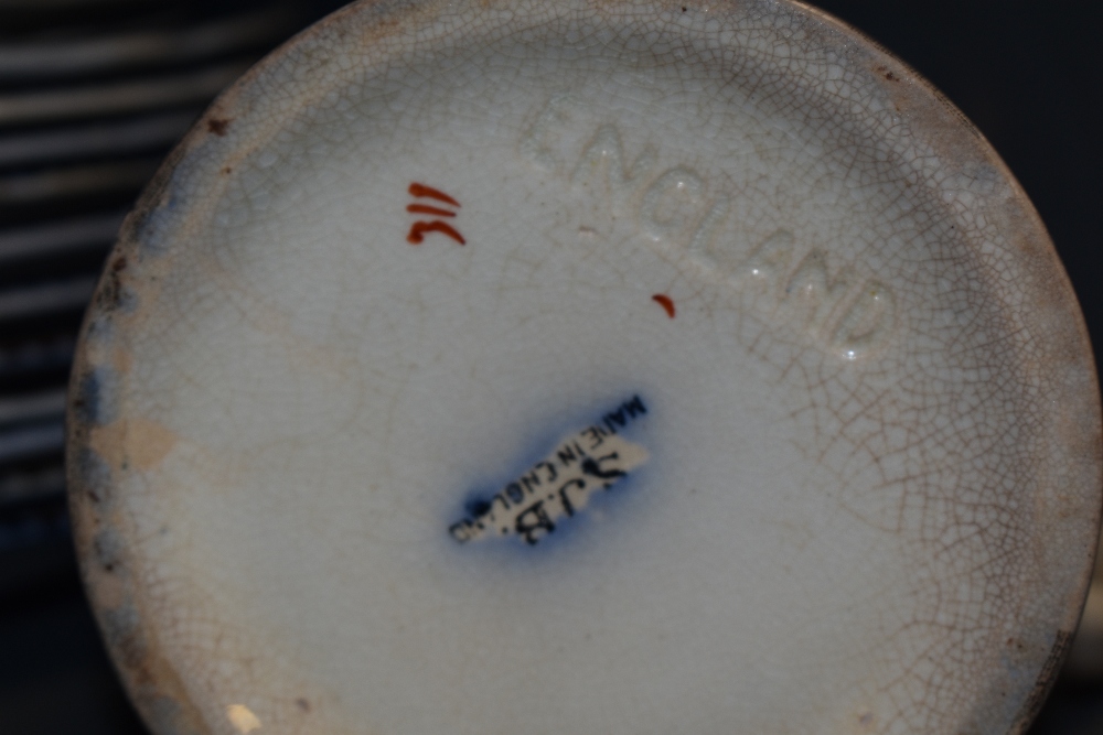 A selection of 19th/20th Century blue and white ironstone tableware, including lidded soup - Image 2 of 2