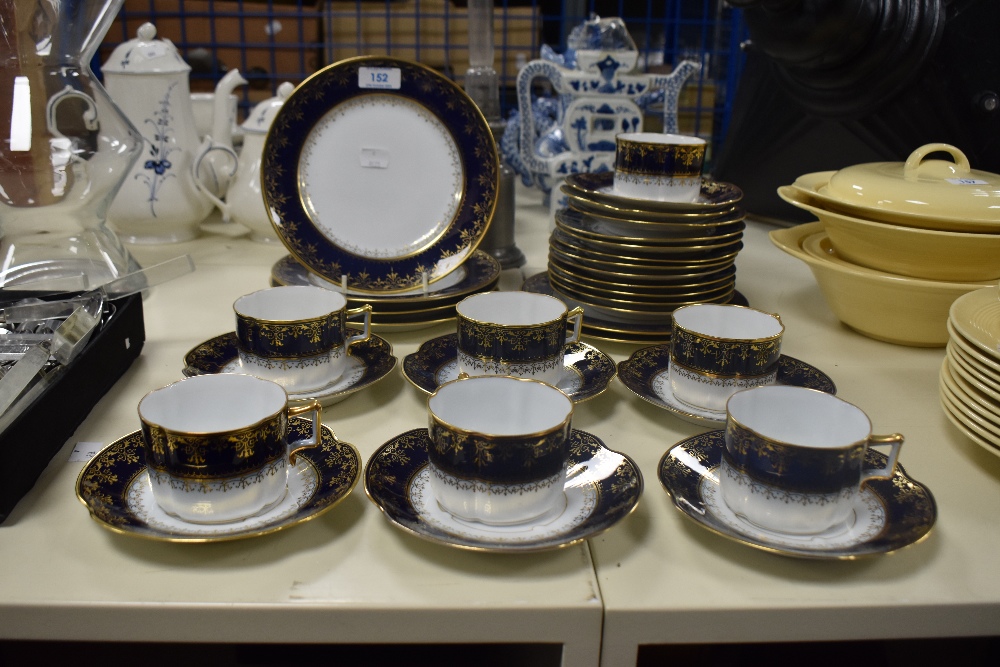 A group of Ernst Wahliss (wien) German porcelain teawares, of lobed quatrefoil form with gilt