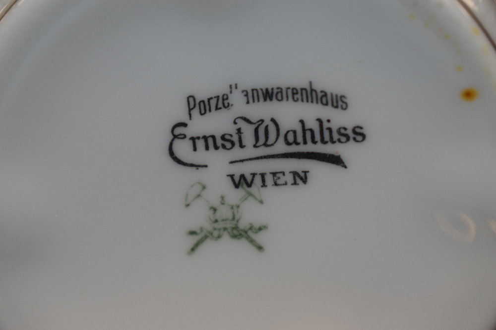 A group of Ernst Wahliss (wien) German porcelain teawares, of lobed quatrefoil form with gilt - Image 2 of 2