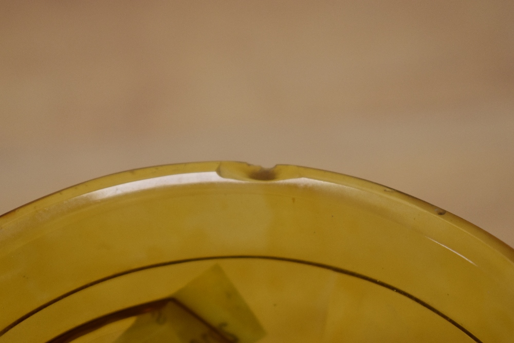 An early 20th Century etched amber glass vase, the design for New Hall Christ's Hospital, - Image 2 of 2