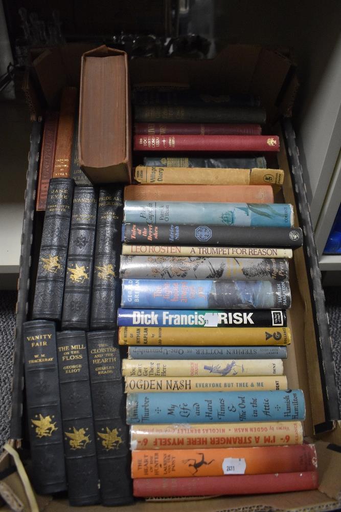 A selection of mixed books comprising titles Dick Francis 'Risk' and Leo Rosten 'A Trumpet For