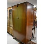 A vintage mahogany Gentleman's wardrobe, width approx. 90cm