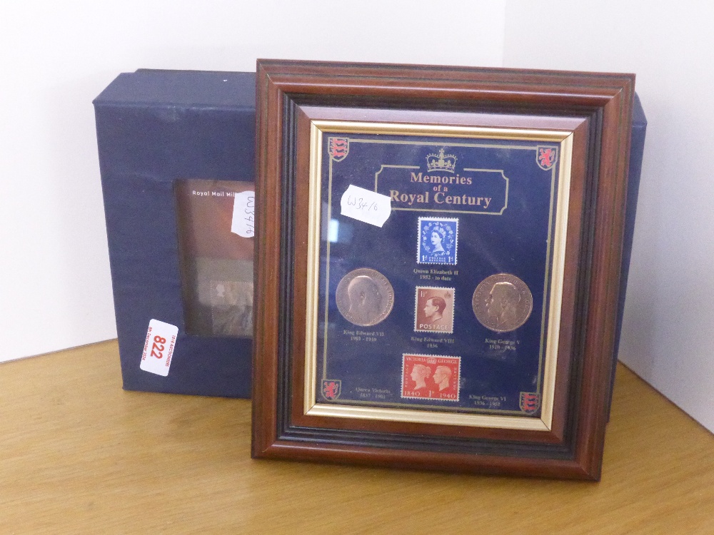 GB 1999/2000 PRESENTATION PACKS AND FRAMED MEMOMORIES OF A ROYAL CENTURY Box with presentation packs