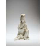 A CHINESE DEHUA FIGURE OF GUANYIN, LATER QING DYNASTY (1644-1911)