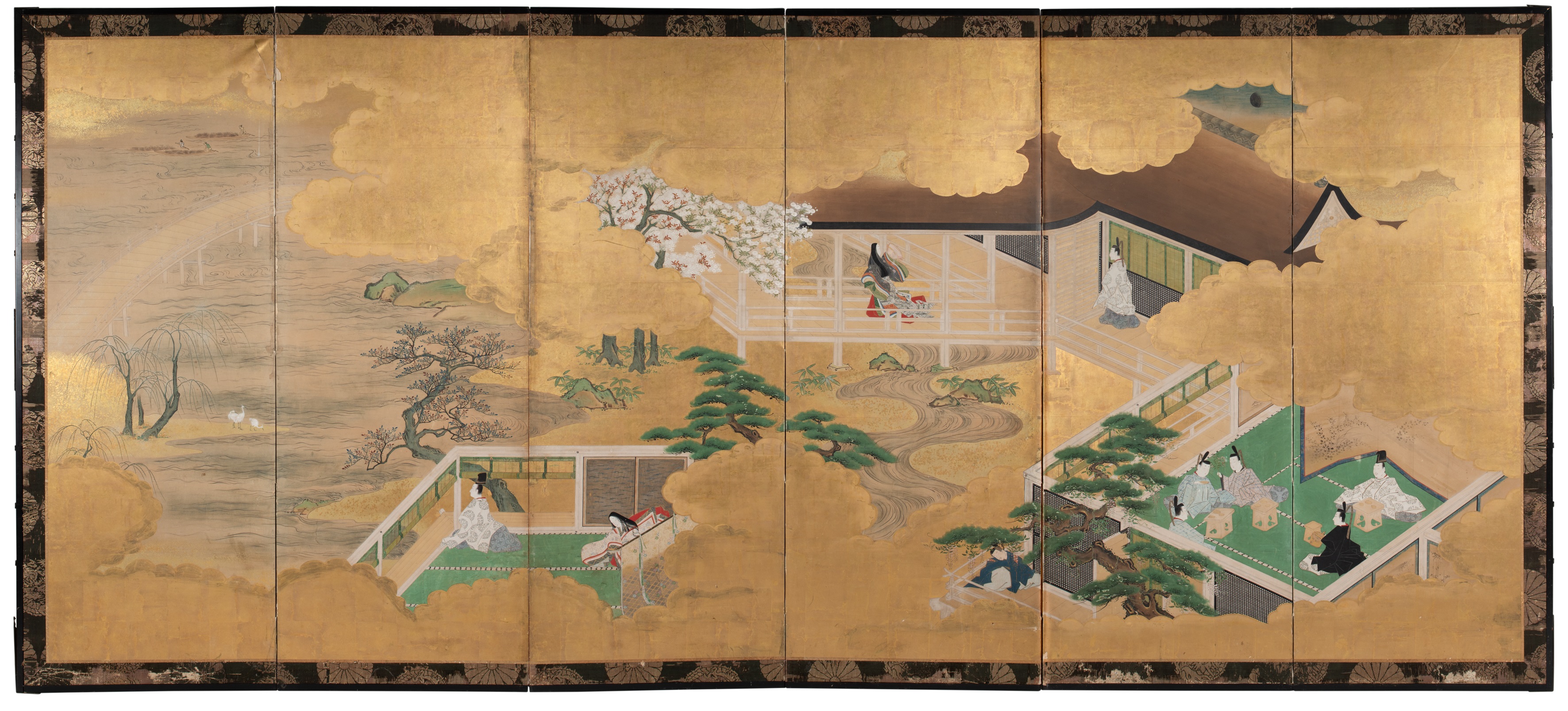 A JAPANESE SIX-FOLD SCREEN, EDO PERIOD, LATE 18TH/EARLY 19TH CENTURY