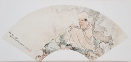 CHINESE SCHOOL, FAN PAINTING, 20TH CENTURY
