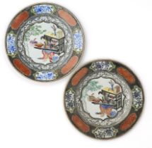 A PAIR OF CHINESE EXPORT SILVERED PLATES, QING DYNASTY, YONGZHENG PERIOD (1723-35)