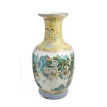 A LARGE CHINESE FAMILLE-ROSE 'SPRING FESTIVAL' VASE, QING DYNASTY, CIRCA 1900