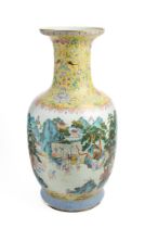 A LARGE CHINESE FAMILLE-ROSE 'SPRING FESTIVAL' VASE, QING DYNASTY, CIRCA 1900