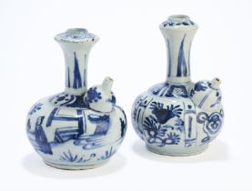 TWO CHINESE BLUE AND WHITE KENDI, 16/17TH CENTURY