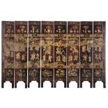 A CHINESE EIGHT-FOLD COROMANDEL LACQUER SCREEN, LATE QING DYNASTY, 19TH CENTURY