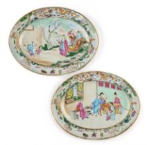 A PAIR OF CHINESE FAMILLE-ROSE OVAL DISHES, QING DYNASTY, CIRCA 1830