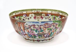 A CHINESE FAMILLE-ROSE PUNCHBOWL, QING DYNASTY, 18TH CENTURY