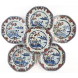 A SET OF SIX CHINESE IMARI EXPORT OCTAGONAL DINNER PLATES, QING DYNASTY, 18TH CENTURY