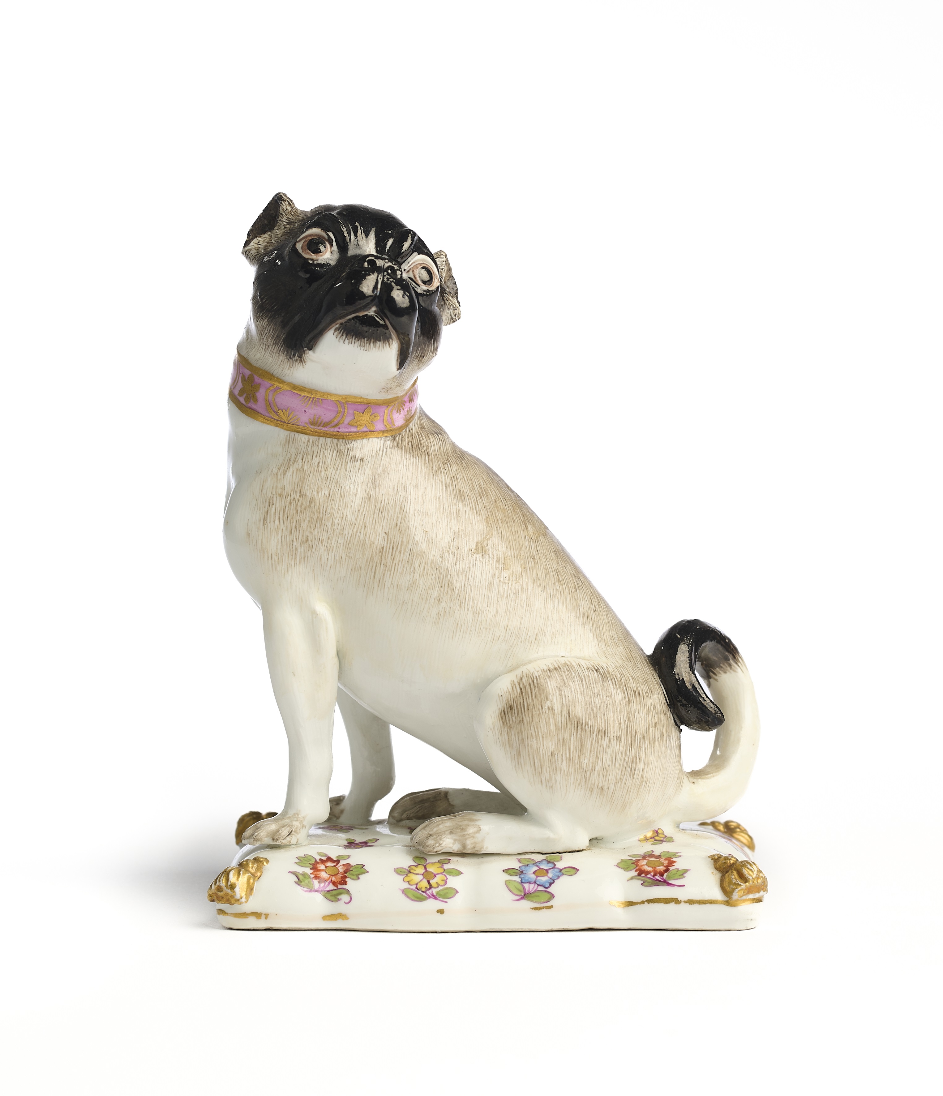 A MEISSEN FIGURE OF A PUG, MID 18TH CENTURY