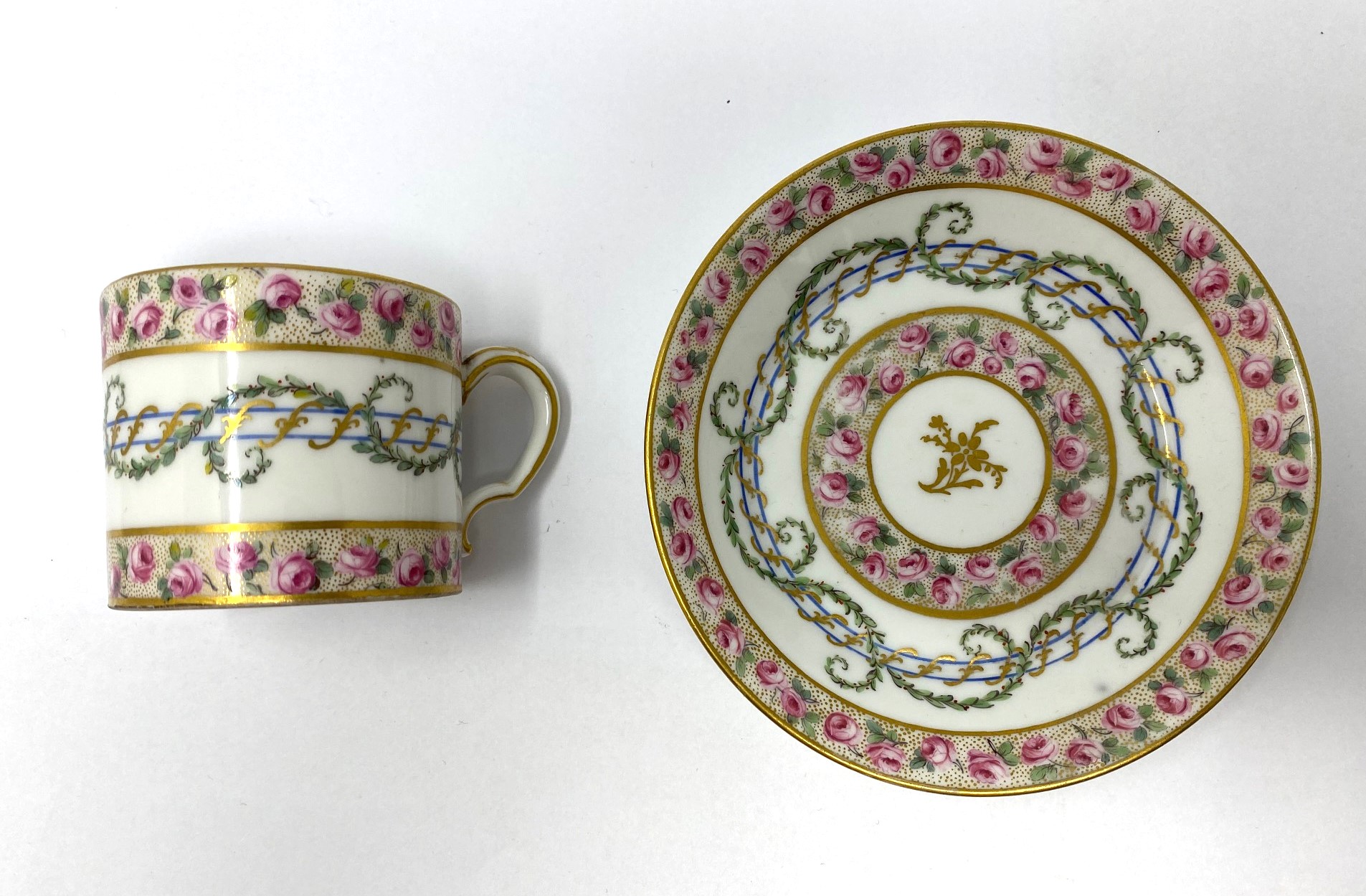 TWO SEVRES COFFEE CANS AND SAUCERS, 1780 AND CIRCA - Image 7 of 11