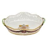 ‡ A RUSSIAN PORCELAIN BASKET FROM THE ORDER OF ST VLADIMIR SERVICE, GARDNER FACTORY, VERBILKI,