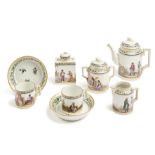 A RUSSIAN TETE-A-TETE SET, IMPERIAL PORCELAIN MANUFACTORY, ST PETERSBURG, CATHERINE II PERIOD (1762-