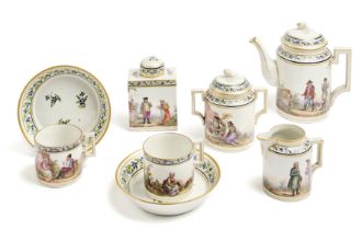 A RUSSIAN TETE-A-TETE SET, IMPERIAL PORCELAIN MANUFACTORY, ST PETERSBURG, CATHERINE II PERIOD (1762-
