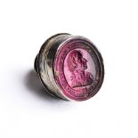A GEORGE III SILVER-MOUNTED GLASS 'NELSON' SEAL, CIRCA 1805 / 10