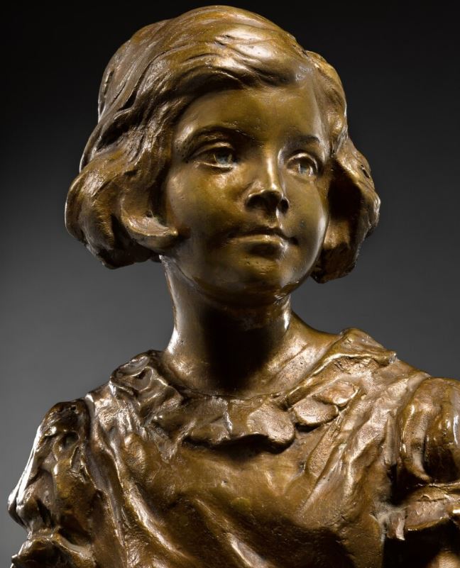 ZSIGMOND KISFALUDI STROBL (or SIGISMUND DE STROBL, 1884-1975): PORTRAIT OF A YOUNG GIRL - Image 6 of 7