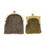 TWO GOLD MESH BAGS, 1900s