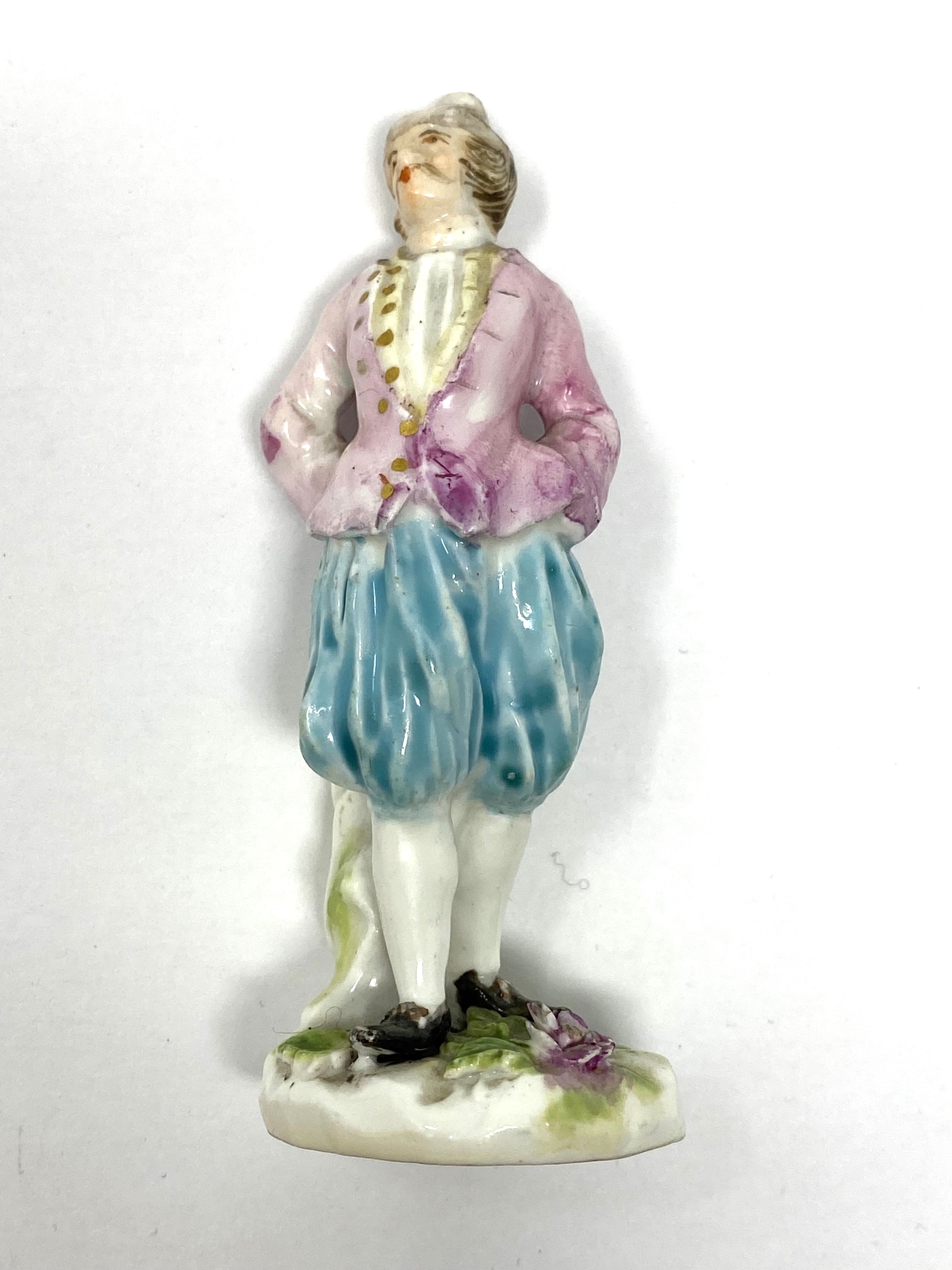 THREE MEISSEN MINIATURE FIGURES, CIRCA 1750 - Image 2 of 10