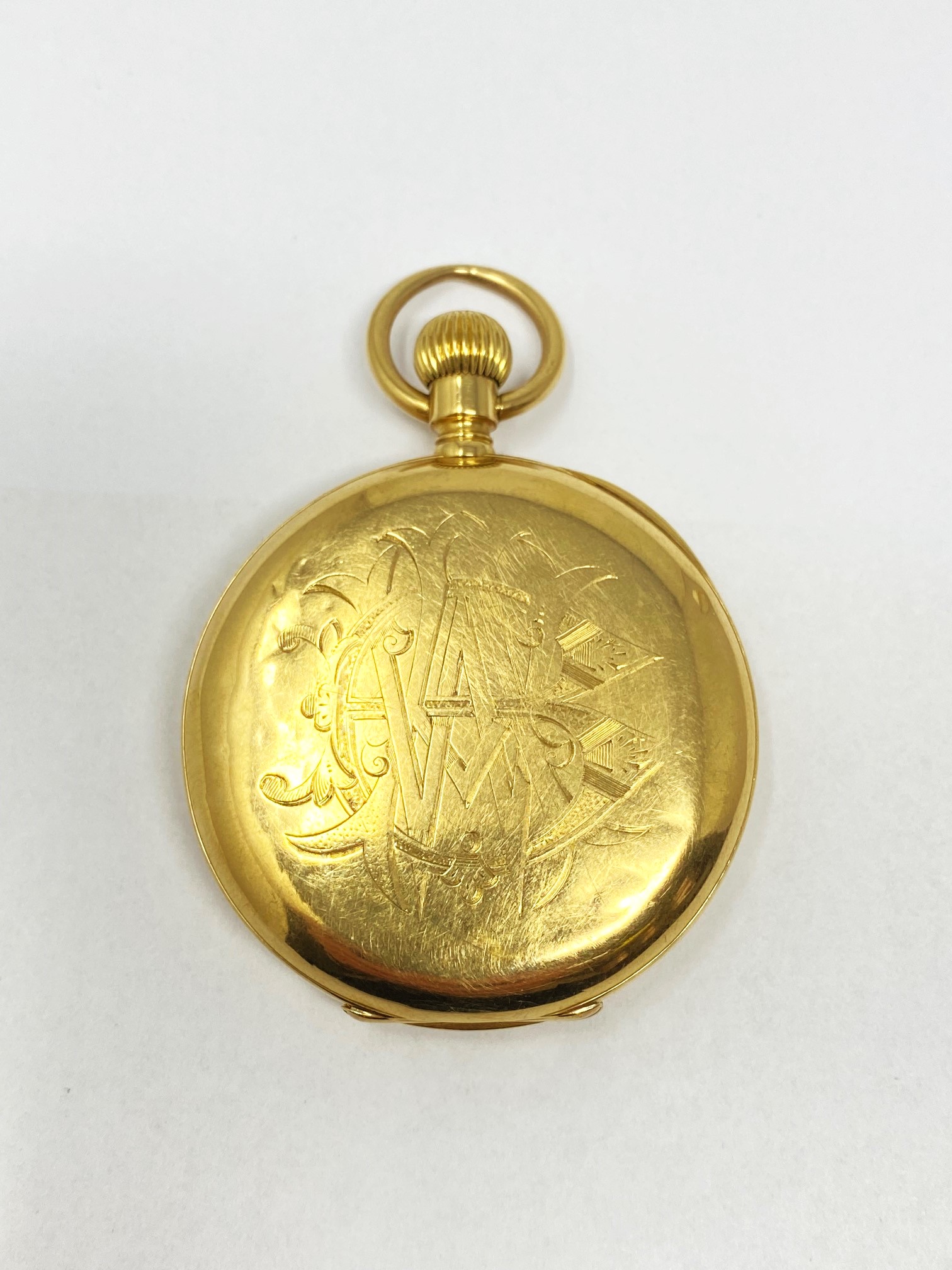 A GOLD HUNTER POCKET WATCH, SWISS, CIRCA 1900 - Image 2 of 9