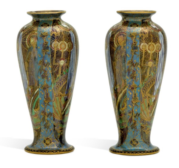 A PAIR OF WEDGWOOD FAIRYLAND LUSTRE VASES, CIRCA 1920 - Image 3 of 12