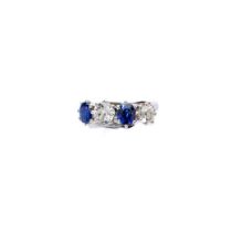 SAPPHIRE AND DIAMOND HALF HOOP RING