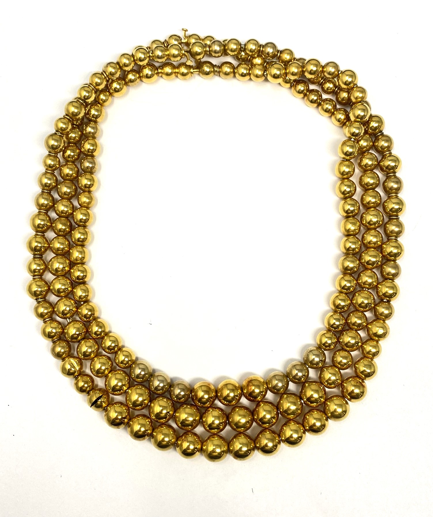 THREE GOLD BEADED NECKLACES - Image 2 of 2