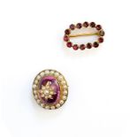 FOUR GEM-SET BROOCHES, 1820s AND LATER