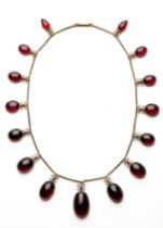 GOLD AND GARNET NECKLACE, 1880s