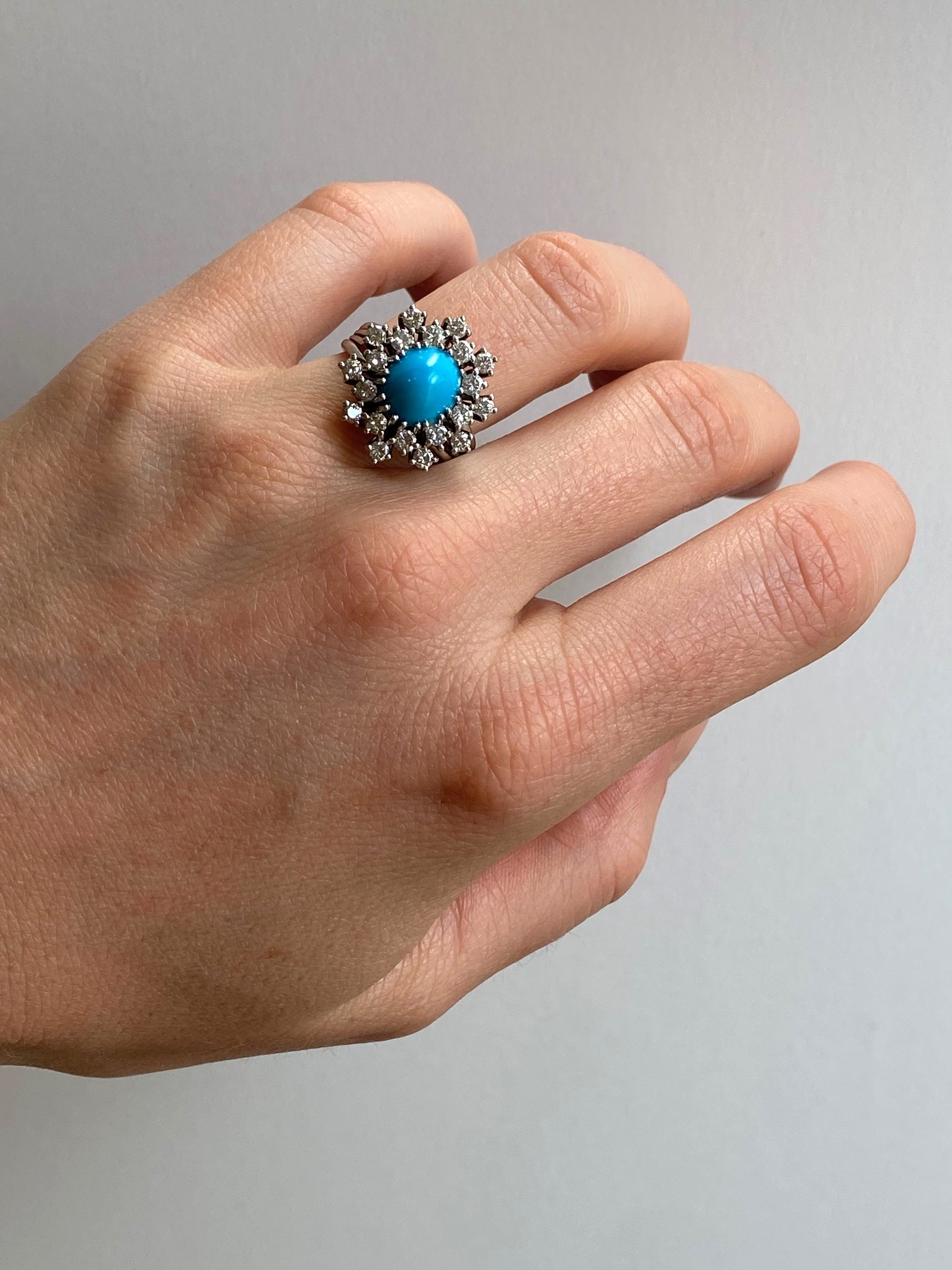 TURQUOISE AND DIAMOND RING, 1960s - Image 7 of 7