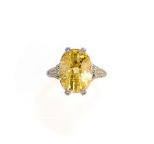 YELLOW SAPPHIRE AND DIAMOND RING